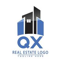 qx verklig egendom logotyp design hus logotyp stock vektor. vektor