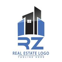 rz echt Nachlass Logo Design Haus Logo Lager Vektor. vektor