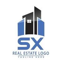 sx echt Nachlass Logo Design Haus Logo Lager Vektor. vektor
