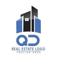 qd echt Nachlass Logo Design Haus Logo Lager Vektor. vektor