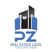 pz echt Nachlass Logo Design Haus Logo Lager Vektor. vektor