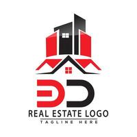 bd echt Nachlass Logo rot Farbe Design Haus Logo Lager Vektor. vektor