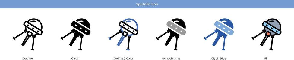 sputnik ikon uppsättning vektor