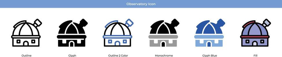 observatorium ikon uppsättning vektor