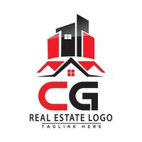 cg verklig egendom logotyp röd Färg design hus logotyp stock vektor. vektor