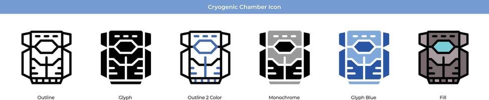 kryogen Kammer Symbol einstellen vektor