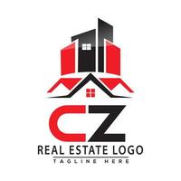 cz echt Nachlass Logo rot Farbe Design Haus Logo Lager Vektor. vektor