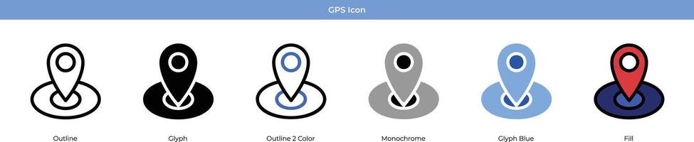 Geographisches Positionierungs System Symbol einstellen vektor