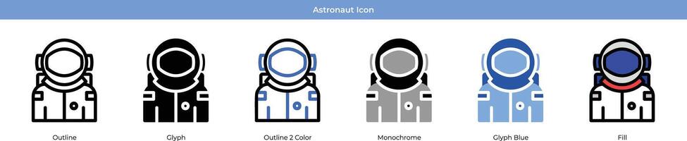 astronaut ikon uppsättning vektor