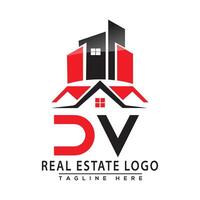 dv echt Nachlass Logo rot Farbe Design Haus Logo Lager Vektor. vektor