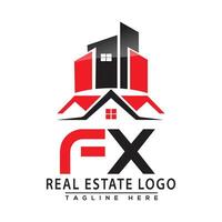 fx echt Nachlass Logo rot Farbe Design Haus Logo Lager Vektor. vektor