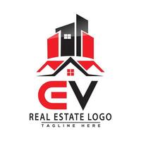 ev echt Nachlass Logo rot Farbe Design Haus Logo Lager Vektor. vektor