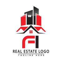 fi echt Nachlass Logo rot Farbe Design Haus Logo Lager Vektor. vektor