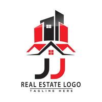 jj echt Nachlass Logo rot Farbe Design Haus Logo Lager Vektor. vektor