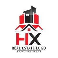 hx echt Nachlass Logo rot Farbe Design Haus Logo Lager Vektor. vektor