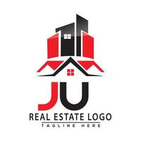 ju echt Nachlass Logo rot Farbe Design Haus Logo Lager Vektor. vektor