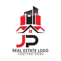 jp echt Nachlass Logo rot Farbe Design Haus Logo Lager Vektor. vektor