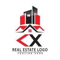 kx echt Nachlass Logo rot Farbe Design Haus Logo Lager Vektor. vektor