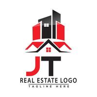 jt echt Nachlass Logo rot Farbe Design Haus Logo Lager Vektor. vektor