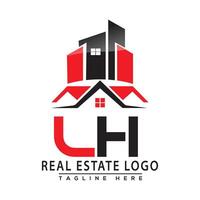 lh echt Nachlass Logo rot Farbe Design Haus Logo Lager Vektor. vektor