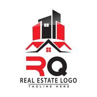 rq echt Nachlass Logo rot Farbe Design Haus Logo Lager Vektor. vektor