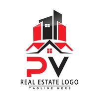 pv echt Nachlass Logo rot Farbe Design Haus Logo Lager Vektor. vektor