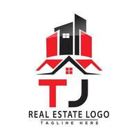 tj echt Nachlass Logo rot Farbe Design Haus Logo Lager Vektor. vektor