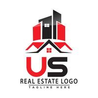 uns echt Nachlass Logo rot Farbe Design Haus Logo Lager Vektor. vektor
