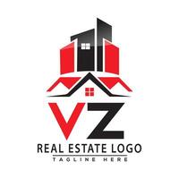 vz echt Nachlass Logo rot Farbe Design Haus Logo Lager Vektor. vektor