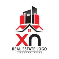 xn echt Nachlass Logo rot Farbe Design Haus Logo Lager Vektor. vektor