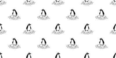 Pinguin nahtlos Muster Vogel Eisberg Vektor Karikatur Polar- Bär Schal isoliert Fliese Hintergrund wiederholen Hintergrund Illustration Gekritzel Design