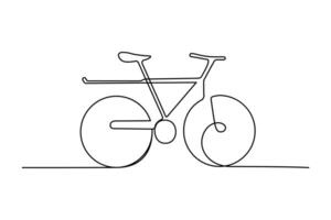 einzelne Zeile kontinuierlich Fahrrad Zeichnung Vektor Kunst und eine Linie Gliederung Fahrrad Illustration