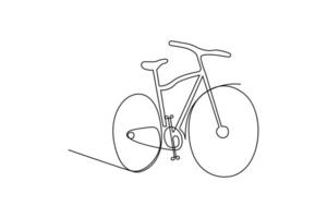 en kö kontinuerlig cykel teckning vektor konst och en linje översikt cykel illustration