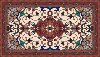färgrik dekorativ vektor design för matta, tapis, yoga matta. geometrisk etnisk ClipArt. arab dekorativ matta med dekorativ element.persian matta,