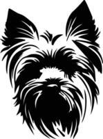 yorkshire terrier silhuett porträtt vektor