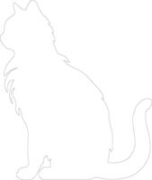 amerikanisch locken Katze Gliederung Silhouette vektor