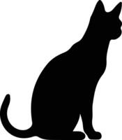 färgpunkt kort hår katt svart silhuett vektor