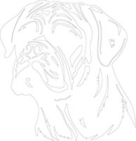 Bullmastiff Gliederung Silhouette vektor