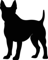 Miniatur Stier Terrier schwarz Silhouette vektor