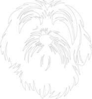 lhasa apso Gliederung Silhouette vektor