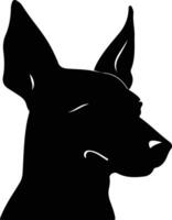 xoloitzcuintli Mexikaner unbehaart Hund Silhouette Porträt vektor