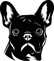 franska bulldogg silhuett porträtt vektor