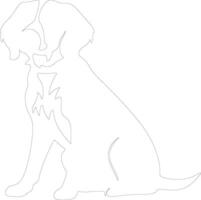 Bretagne Spaniel Gliederung Silhouette vektor