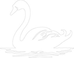 Schwan Gliederung Silhouette vektor