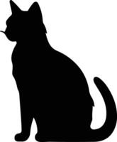 Seychellen Katze schwarz Silhouette vektor