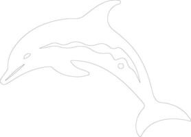 delfin fick syn på översikt silhuett vektor