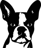 Boston Terrier Silhouette Porträt vektor