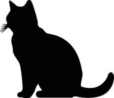 britisch kurzes Haar Katze schwarz Silhouette vektor