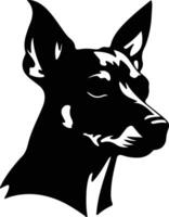 Manchester Terrier Silhouette Porträt vektor