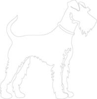 airedale Terrier Gliederung Silhouette vektor